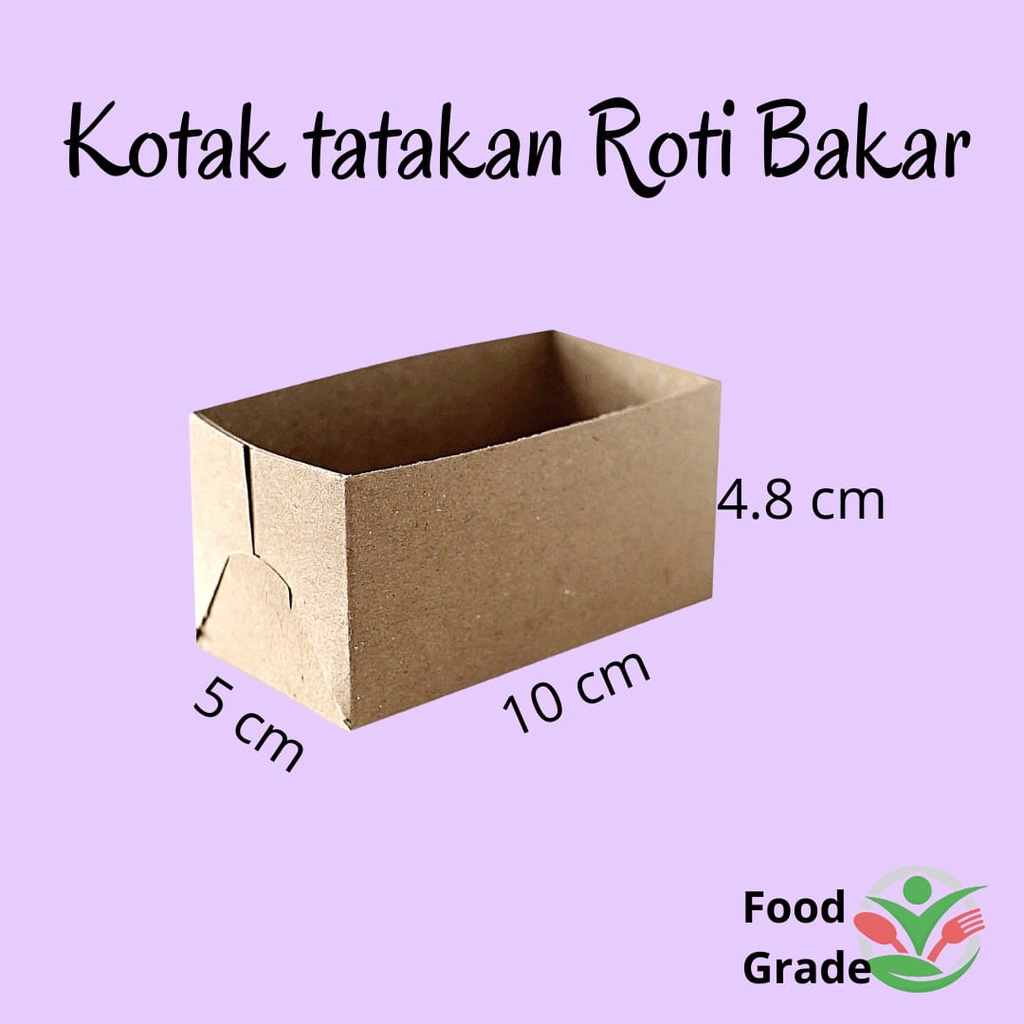 (ISI 10LBR) DUS TATAKAN ROTI BAKAR / BOX TOAST / KOTAK TATAKAN ROTI BAKAR KRAFT 10x5x4,8 cm