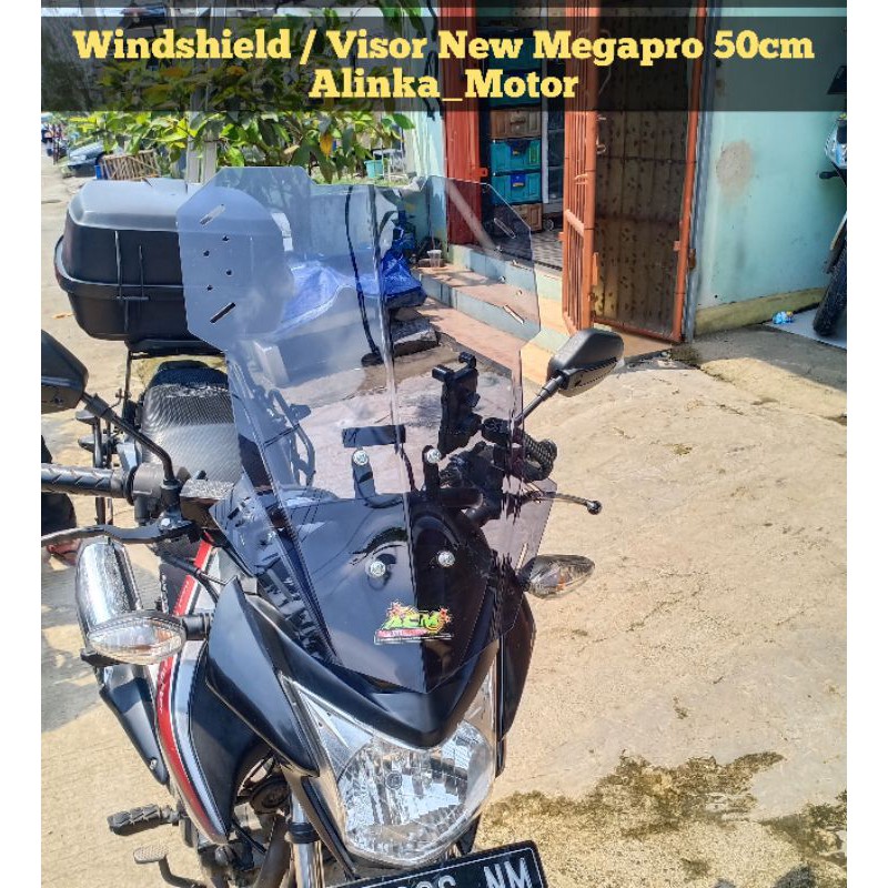 PAKET Breket+Visor 50cm V.1 New Megapro | Verza Visor Megapro Visor Touring Megapro Windshield Megap