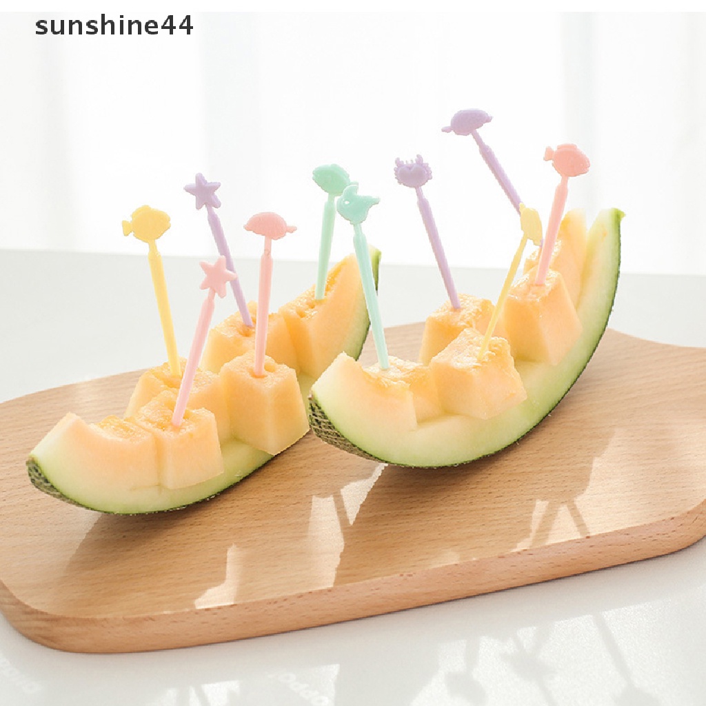 Sunshine Garpu Buah / Dessert / Bento Mini Warna Permen Untuk Anak