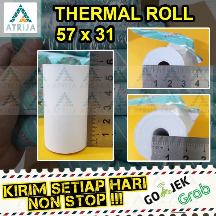 

Murah Kertas Thermal Paper Roll 57x31 Coreless. Kertas Struk Kasir - Biru Elegan