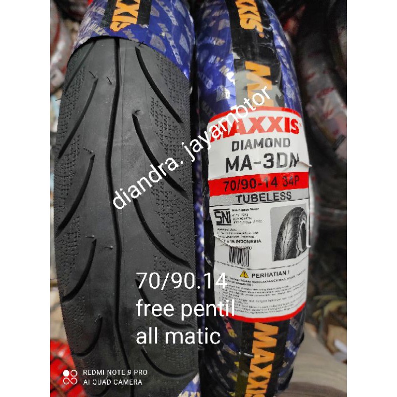 ban tubles matic maxxis diamond 3dn  70/90.14 free pentil 100% original for all motor matic