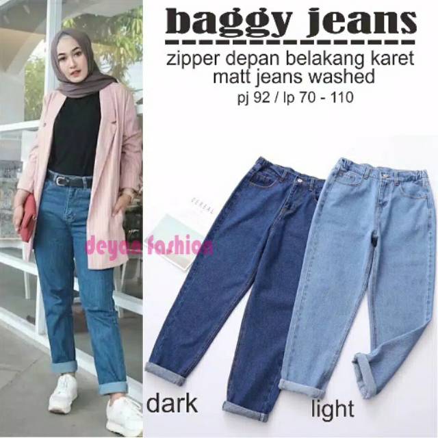 BAGGY JEANS CELANA  JEAN PLAIN BOYFRIEND  MURAH  Shopee  