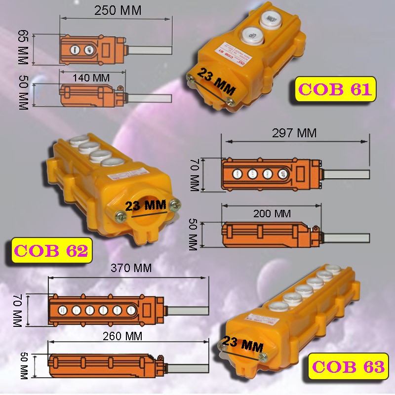 EELIC PBT-COB63 PUSHBUTTON  SWITCH 6 BUTTONS COB63 AC 250V 5A TAHAN AIR HUJAN