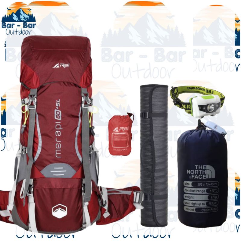 Paket Murah Peralatan Gunung Tas Gunung Tas Outdoor Carrier Arei Rei Merapi 60+5L