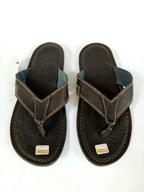 Sandal japit pria kulit asli sendal jepit flat cowok terbaru branded grosir murah sudah jahitan