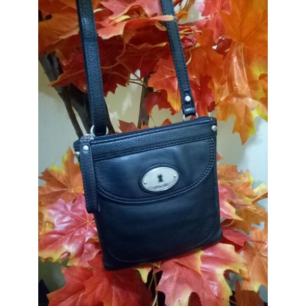 fossil maddox sling mini, tas hp rare hitam