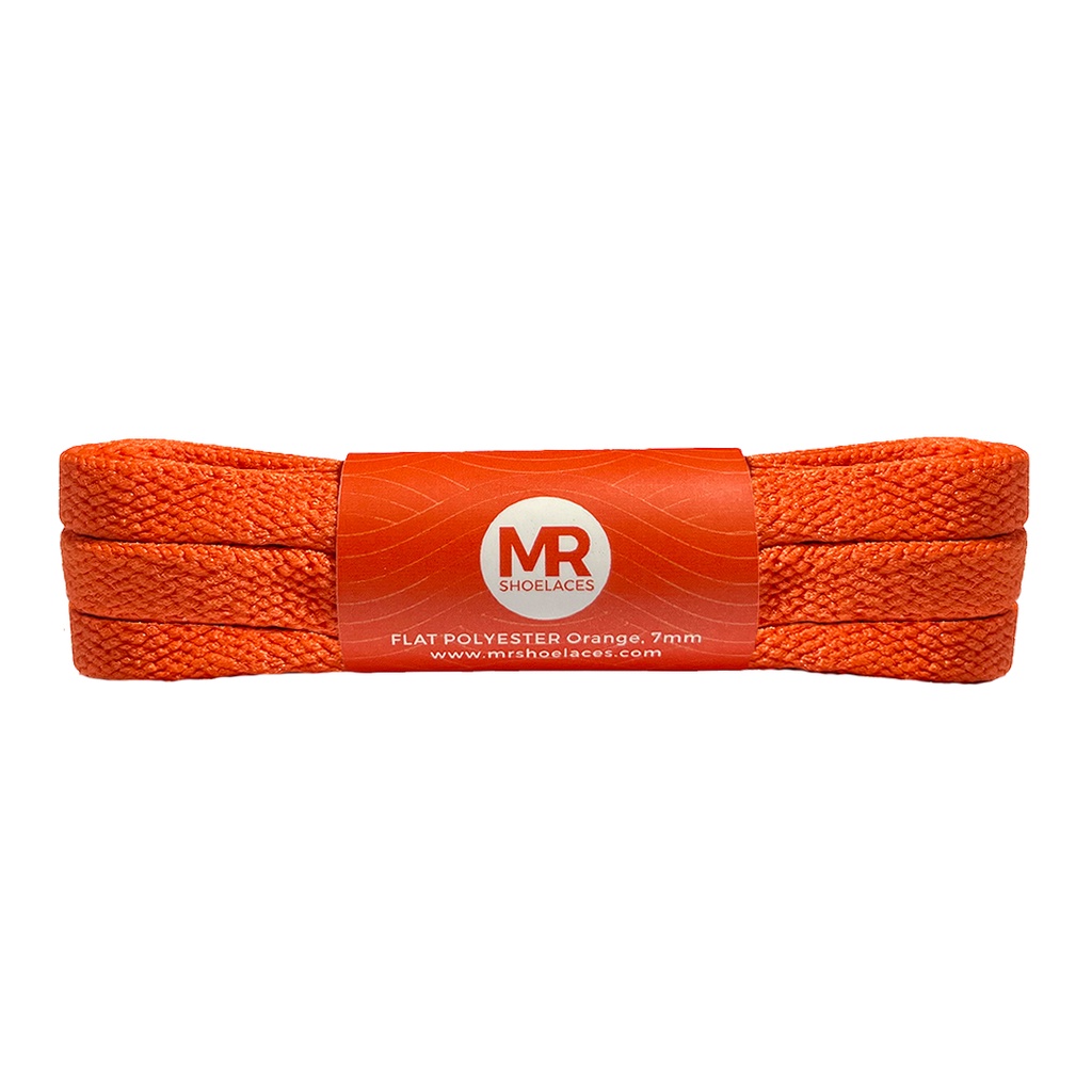 MR Shoelaces FP11 Jingga Orange Tali Sepatu Polyester Pipih Flat 7mm 80cm 90cm 100cm 120cm 130cm 150cm 180cm 200cm untuk Sneakers - Premium Shoelace