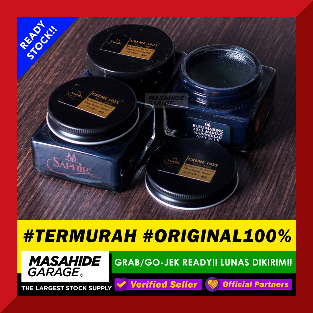 TERMURAH SAPHIR CREME NAVY BLUE 75ml SEMIR SEPATU KULIT PERAWATAN SEPATU KULIT TAS KULIT