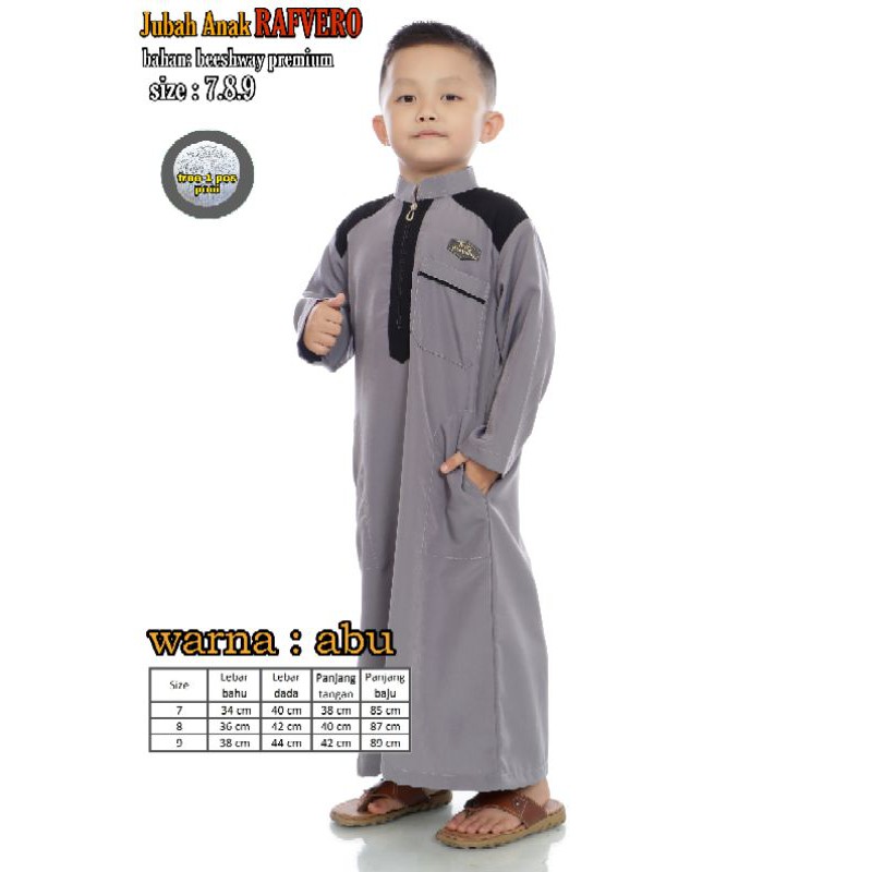 Jubah Anak Rafvero Usia 7 sampai 9 tahun - RAFVERO Original