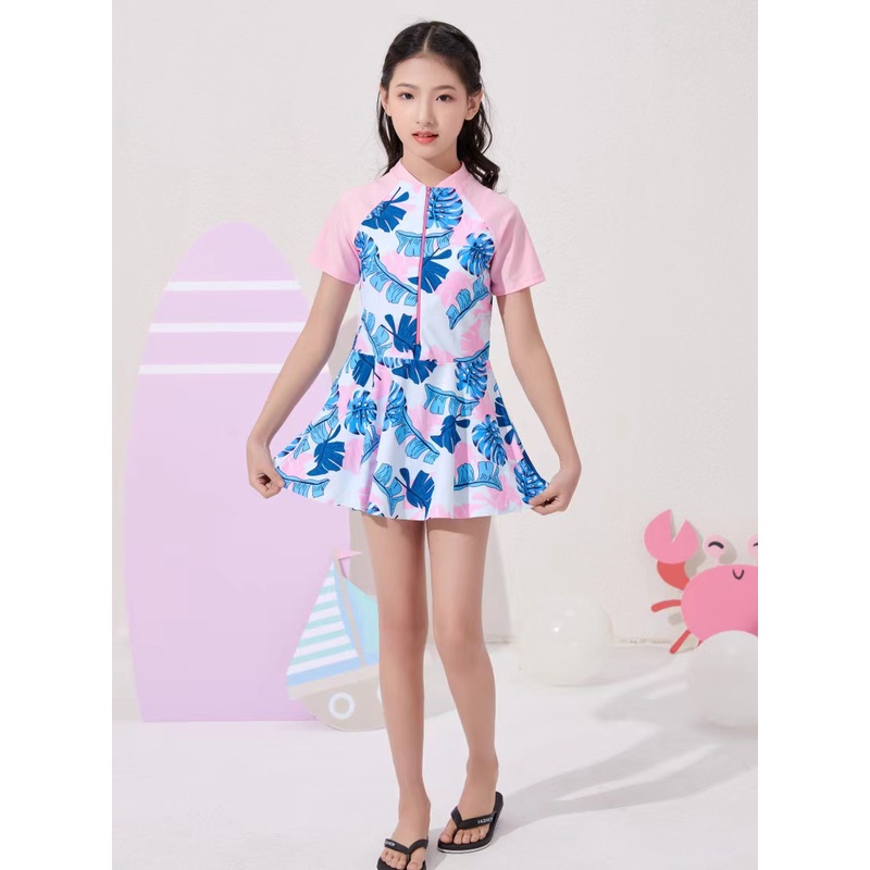 ANGEL baju renang anak perempuan setelan one-piece rok 4-16TH