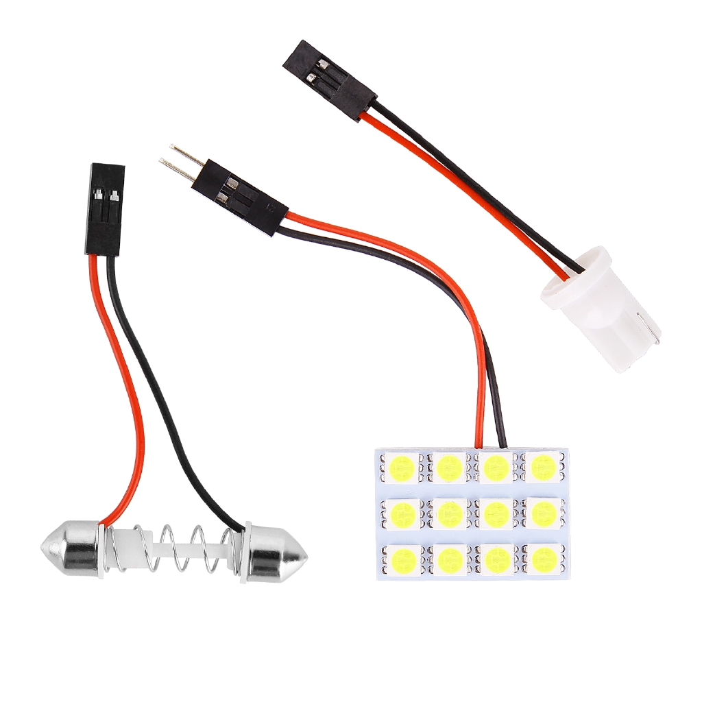 Panel Lampu LED 12V 5050 12 / 24 / 48 SMD Warna Putih untuk Interior Mobil