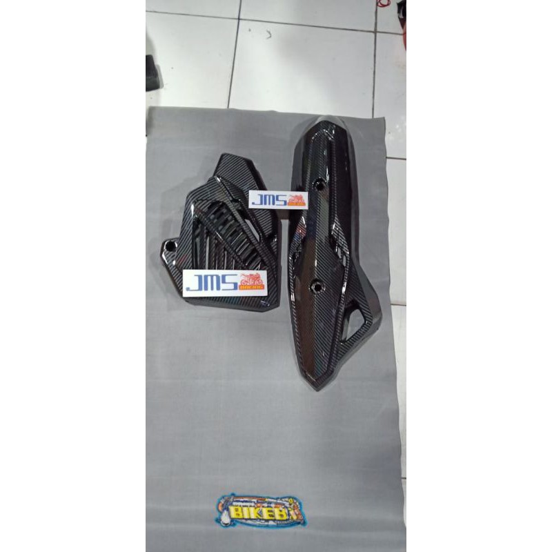 cover tutup carbon knalpot plus cover radiator set vario 125 techno zoro pnp paket