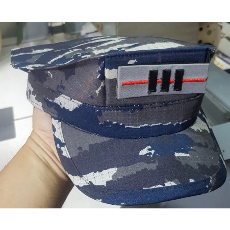 Topi Okinawa Loreng KRI Komplit Pangkat & Nama