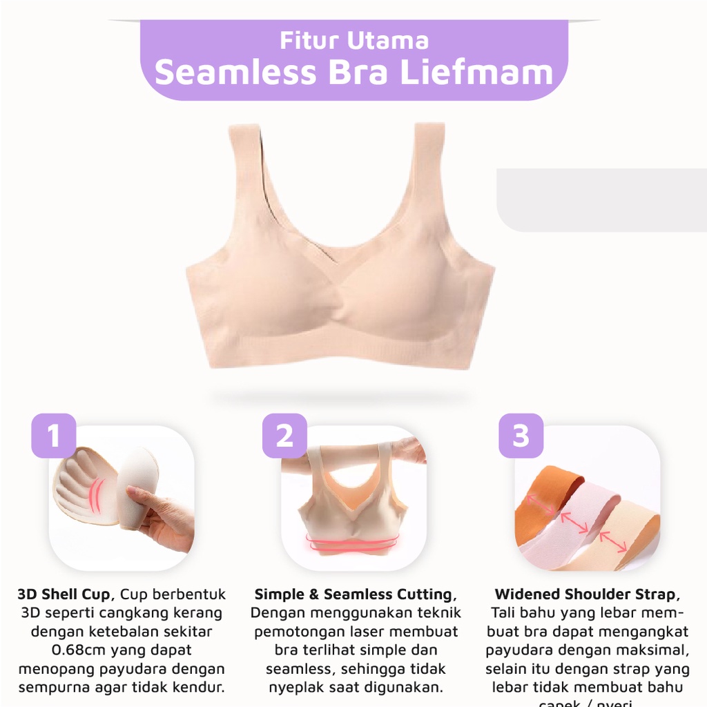 Seamless Bra Liefmam (Zaraya) - Bra Pengencang Payudara Anti Nyeplak