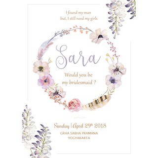 Bridesmaid Card Undangan Bridesmaid Attire Guide A6 Tanpa Minimal Order Shopee Indonesia