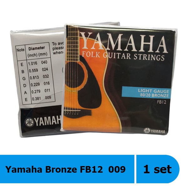 Senar Gitar Yamaha Bronze FB12 009 Akustik 1 Set isi 6 Senar Free Pick Gitar