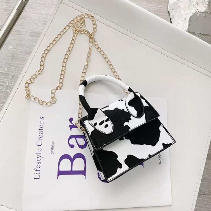 Jennie - Simple Mini Korean Bag Motif Sapi / Tas Selempang Motif Sapi
