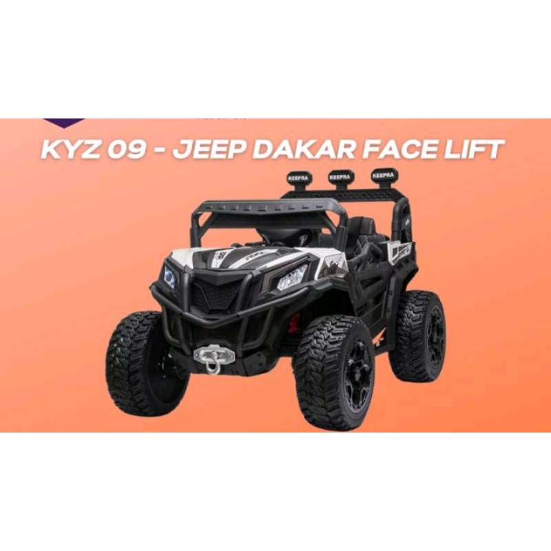 MOBIL AKI UTV  DAKAR FACELIFT  KYZ 09 BAN KARET /RODA EVA JOK KULIT AKI 12VOLT~MAINAN MOBIL AKI ANAK