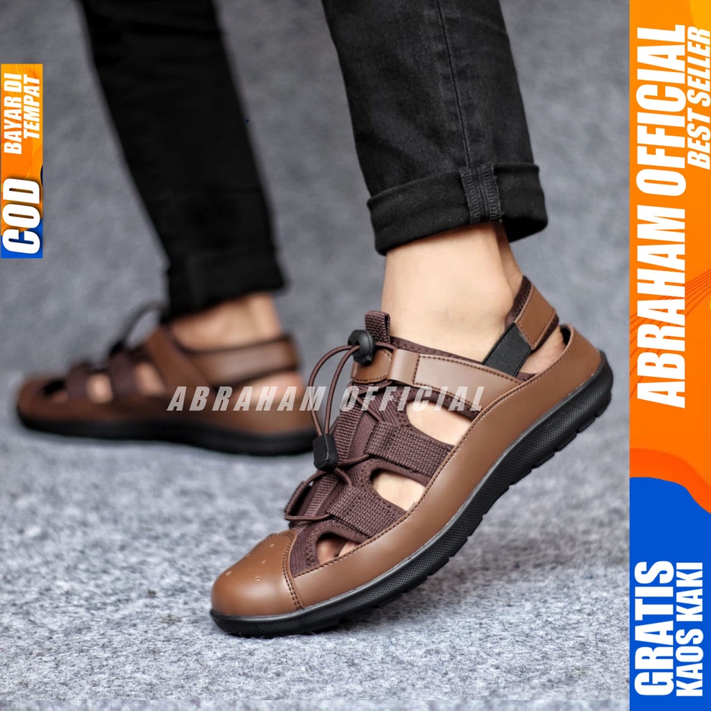 ABRHM LEXA Sepatu Casual Slop Kasual Pria Cowok Kulit Sintetis Santai Keren Original