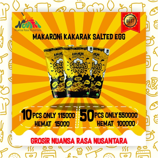 

[ PAKET GROSIR 50 PCS TERMURAH ] SALTED EGG KAKARAK - Makaroni Spiral / Fusili Telur Asin Bandung