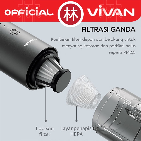 VIVAN VX01 4000mAh Car Vacuum Cleaner Penyedot Debu Mobil Portable