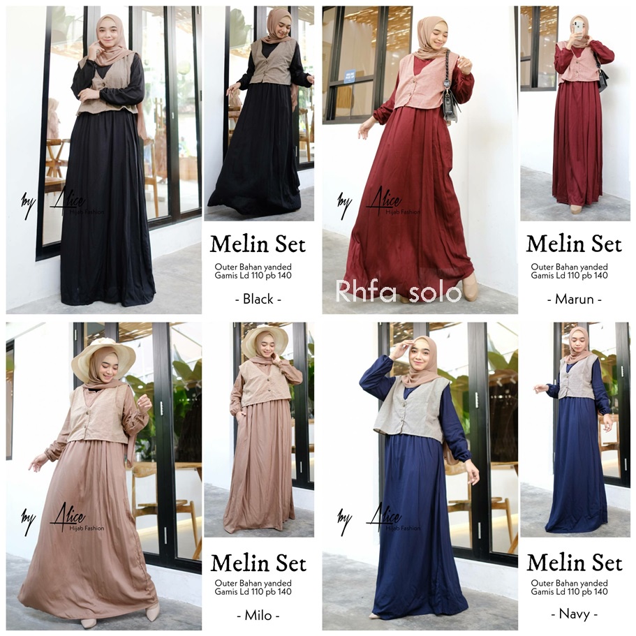 TURANZA MELIN DRESS SETELAN / 29.9 / BAHAN KATUN YANDED / LD 110 CM / PB 140 CM / ALLSIZE / FIT XXL / ALICE