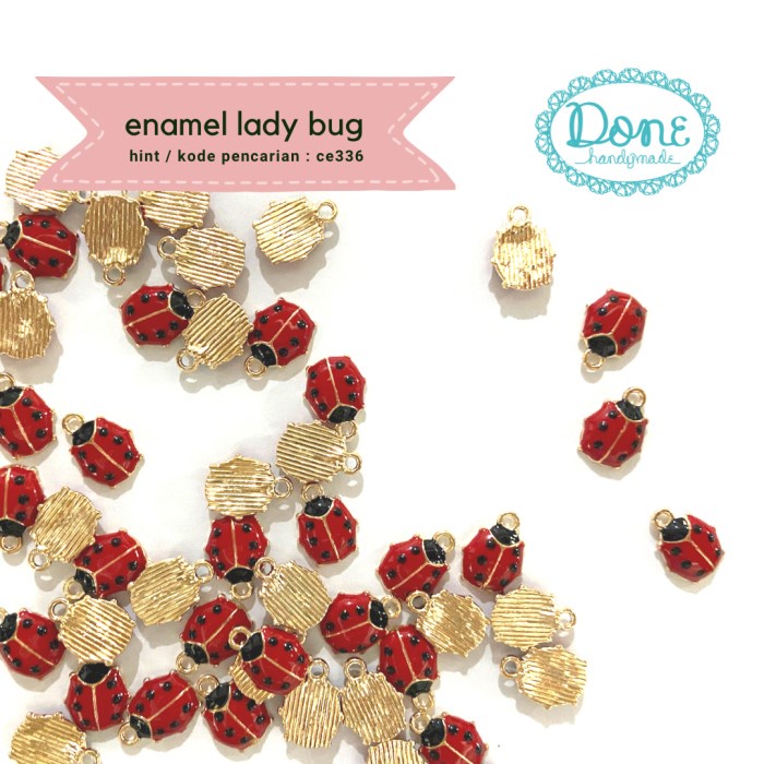 Done handymade charm lady bug kepik liontin bandul ce336