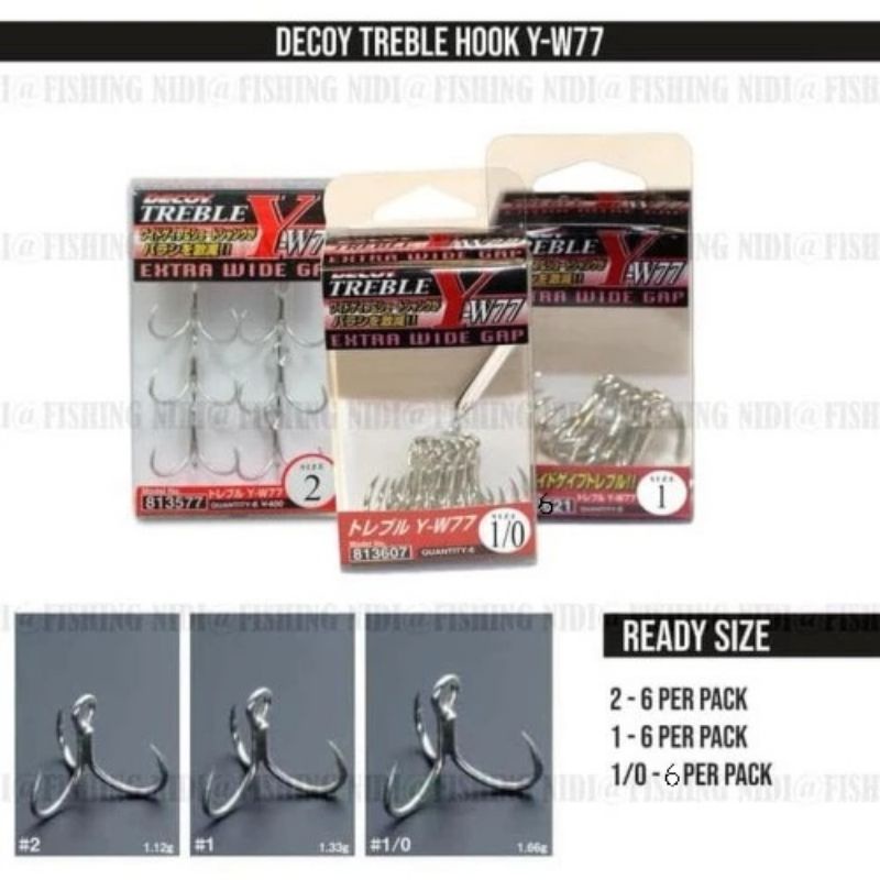 TREBLE HOOK DECOY YW 77 (Color SILVER)