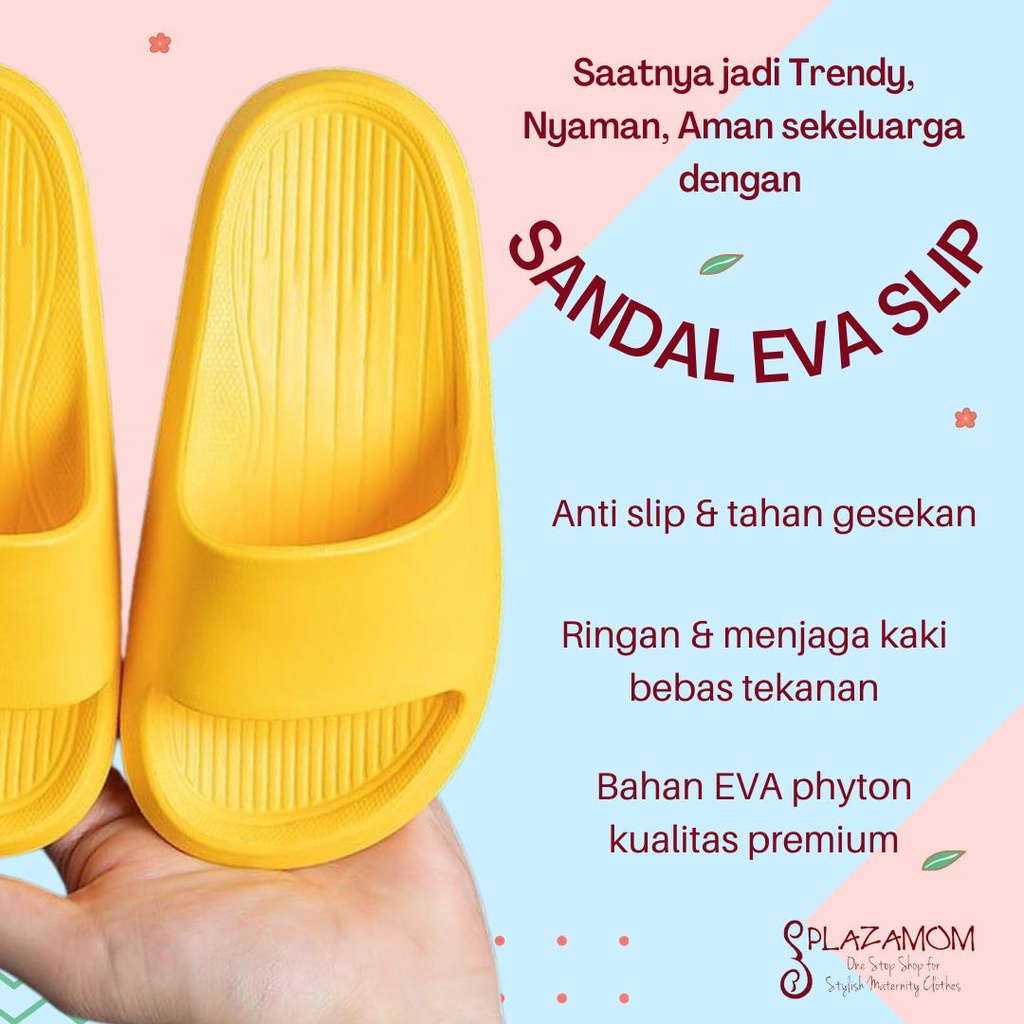 Sandal EVA karet ANAK 1,5-10 tahun Laki Perempuan Unisex Sendal Selop Slippers Slip Strap  Empuk Ringan Anti slip Kualitas Premium Nyaman Bisa untuk outdoor indoor trendy stylish