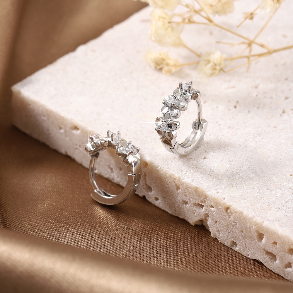 ✅✨COD Anting Korea Wanita Fashion Aksesoris Titanium Anting Hoop Perhiasan Perak Murah D621