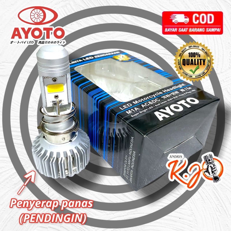 Lampu LED Motor AYOTO M1A H6 AC DC Motor Bebek Matic AC & DC Beat Mio Vario Spin Adress Mio M3 Z