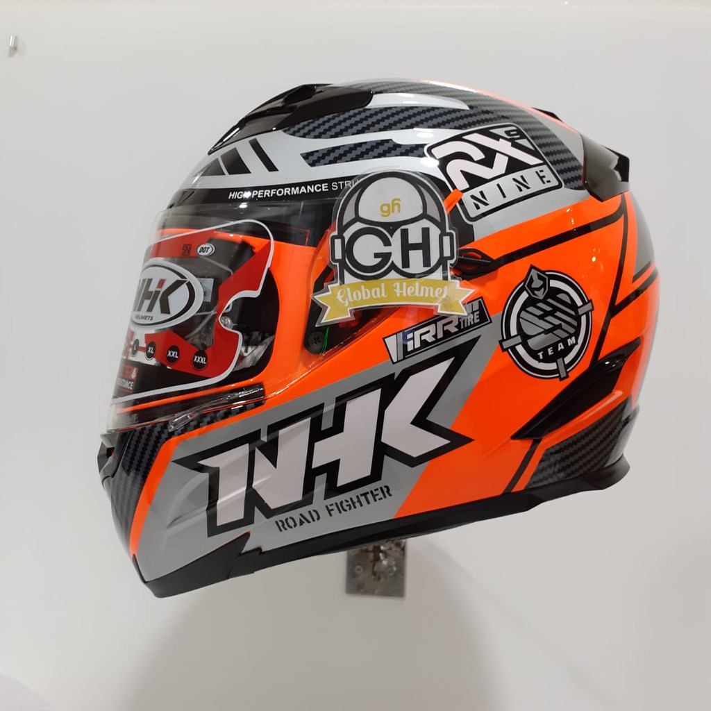 HELM NHK RX9 RACER X NHK RX-9 RACER X NHK RX NINE ORANGE SILVER FLO