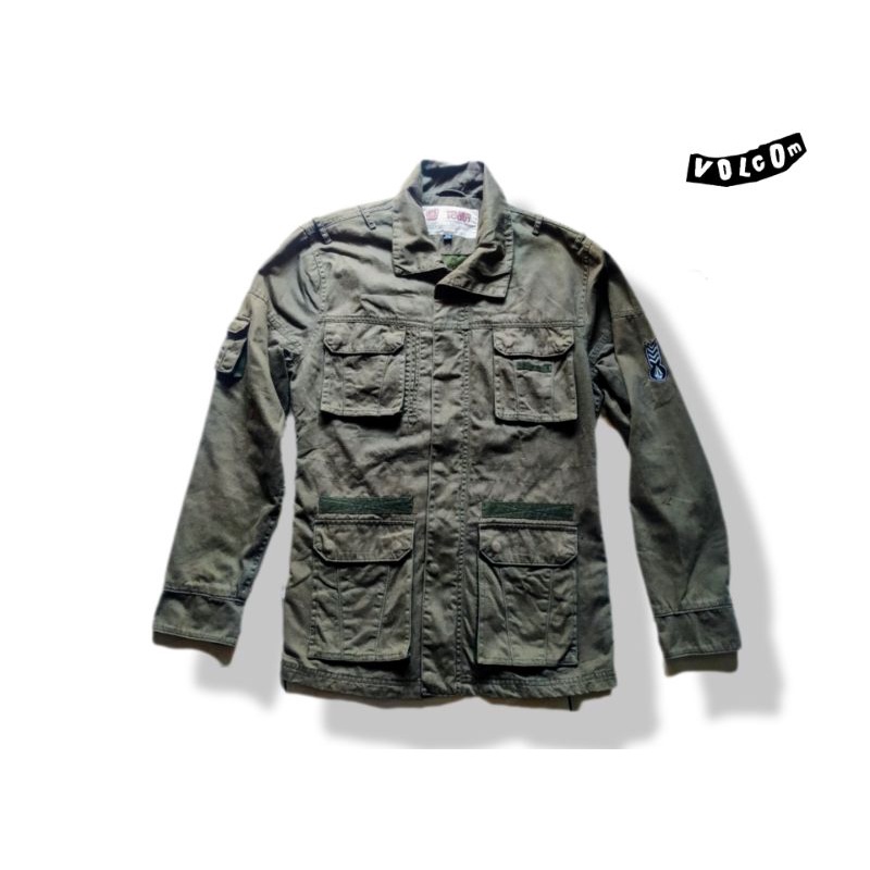 Jaket army semi M65 M51 fashion double layer olive green volcom scout original