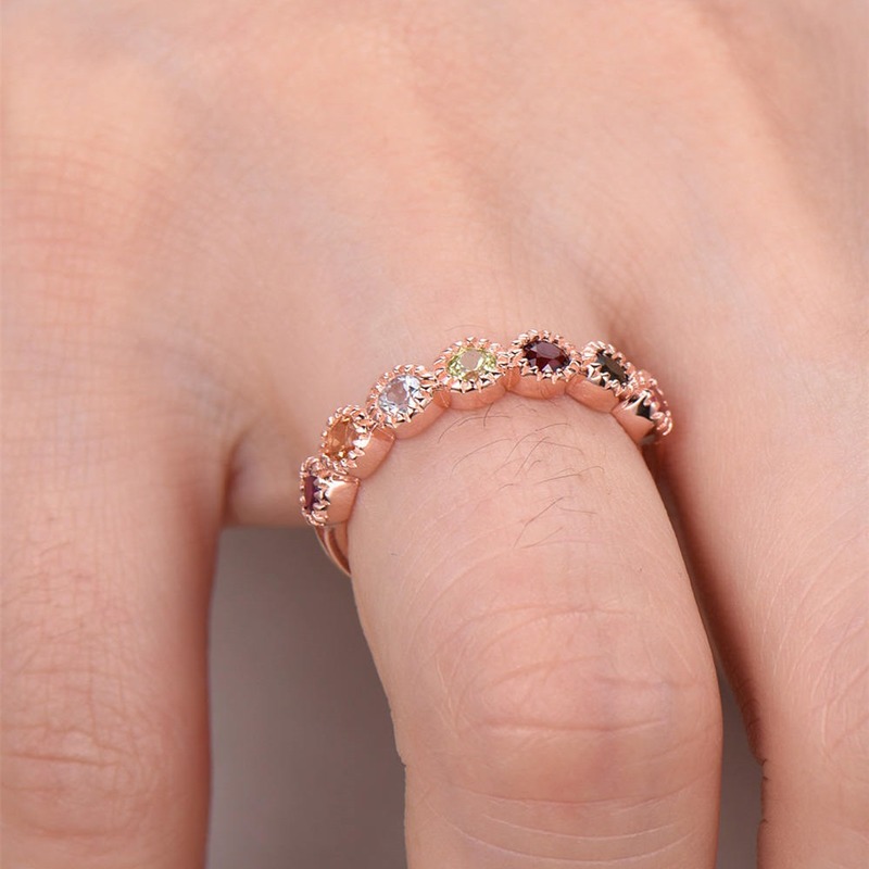 Cincin Moissanite Warna Rose Gold Untuk Wanita