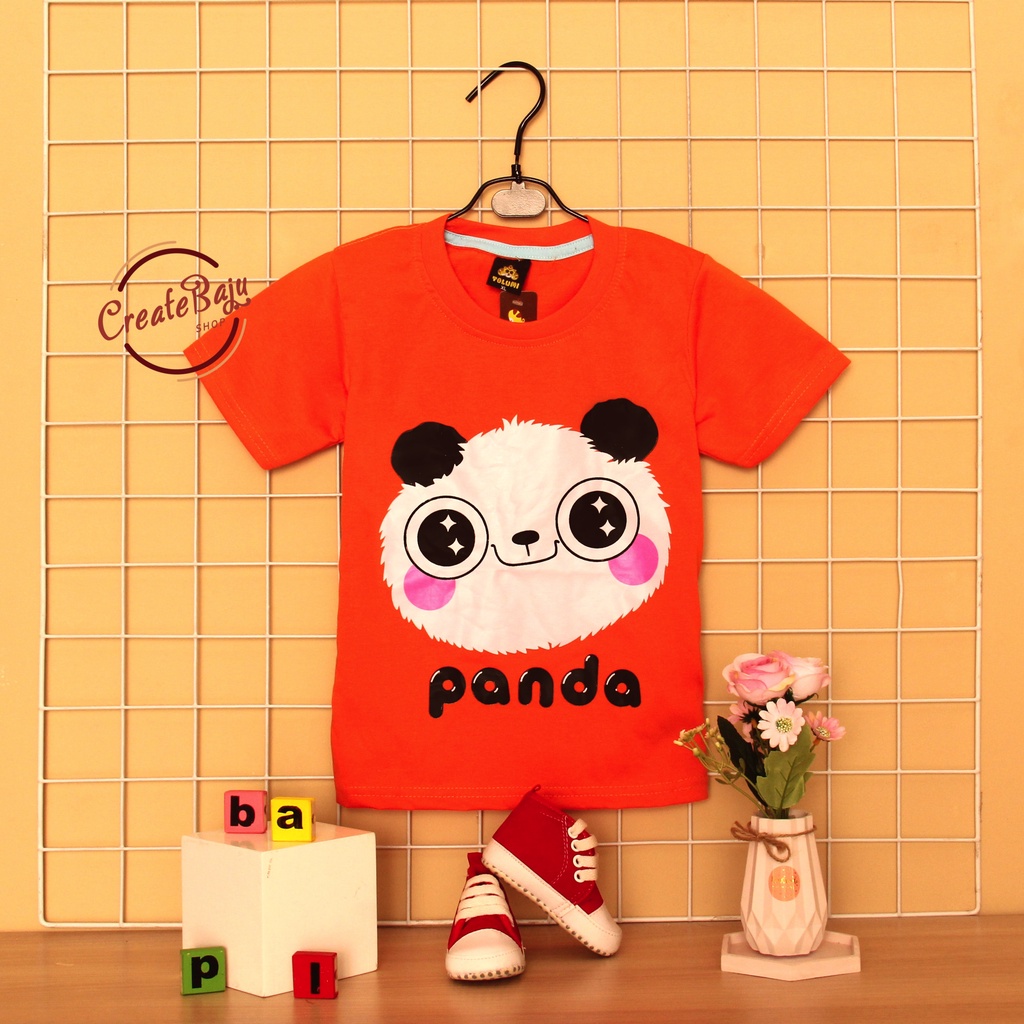 KAOS ANAK LAKI KEPALA PANDA 1-7 TAHUN BAJU ATASAN ANAK LAKI FASHION TERMURAH BAHAN KATUN