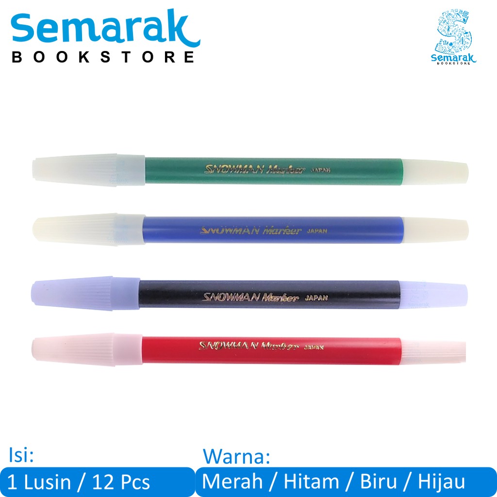 

Spidol Warna Kecil Snowman PW-1A - Hitam / Merah / Biru / Hijau [1 Lusin / 12 Pcs]