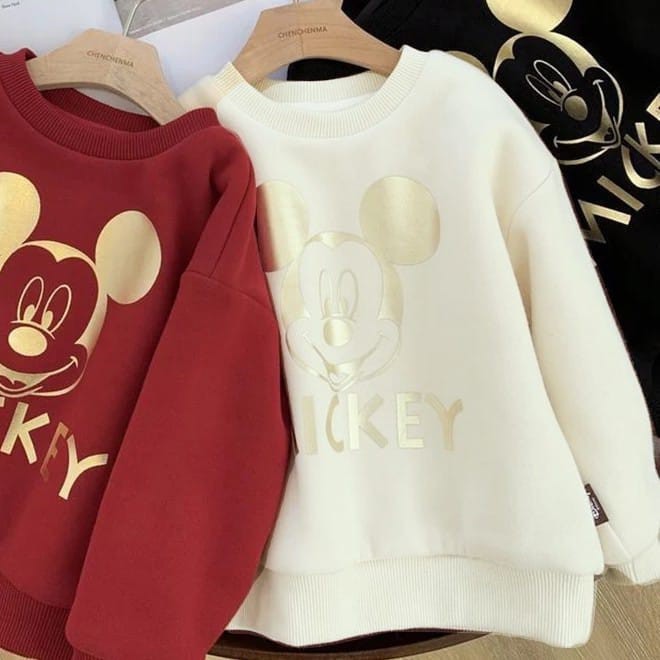 Sweater Anak Mickey Mouse Gold UNISEX / Jaket Anak Mickey Mouse UNISEX Murah Berkualitas