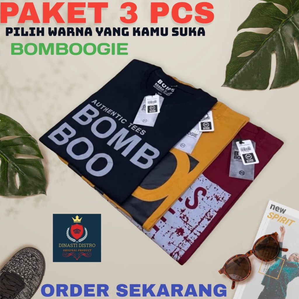 3 PCS 100K // Kaos Bombogie pria kaos distro pria baju kaos pria original bm kaos Bombogie pria dist