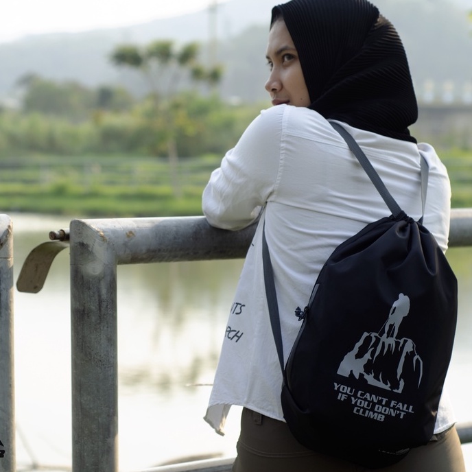 Tas Serut LEAFHOPPER Tas Gendong Ransel Serut Waterproof Olahraga String Bag