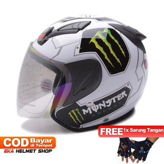 [Helm Dewasa] MSR Helmet Javelin - Monster - Putih + Promo Gratis Sarung Tangan