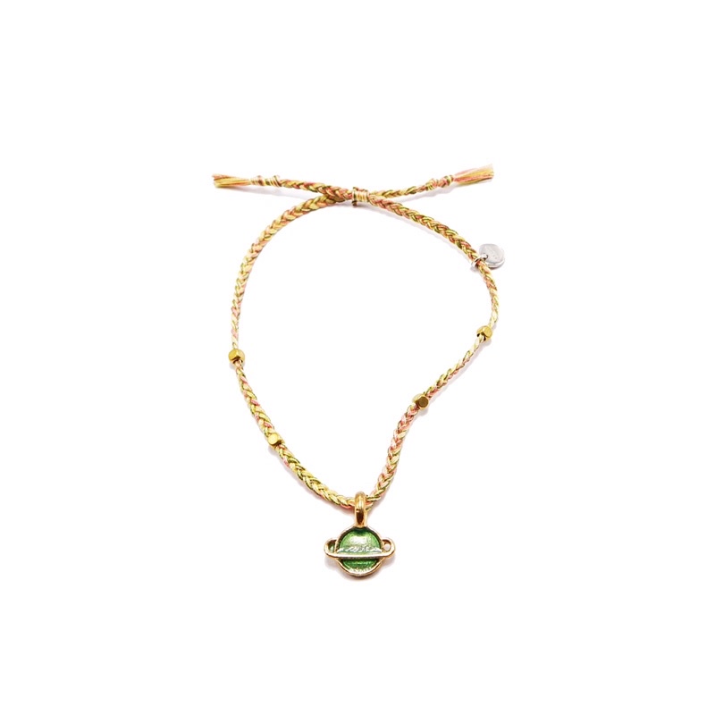 Gelang Tali Gypsy Boho 1 Set Saturn Green Allside