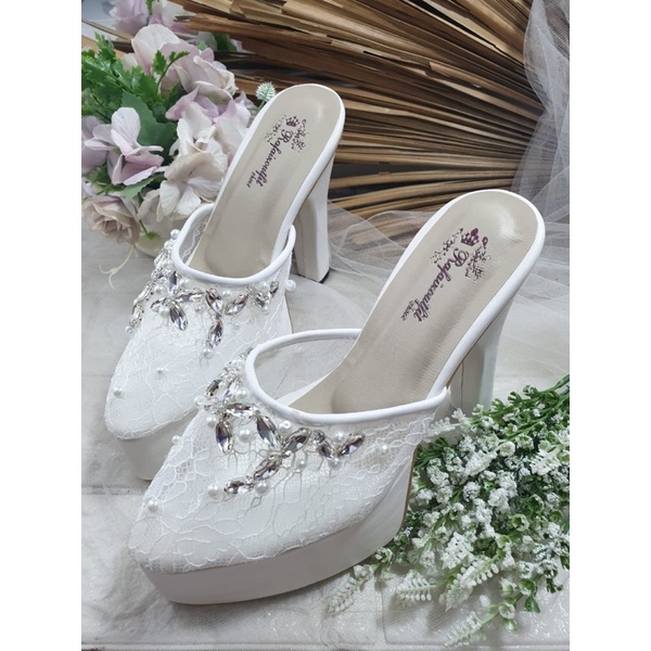 sepatu SExy putih diamont tinggi 12cm