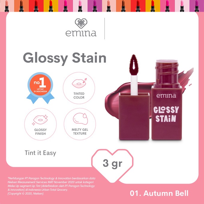 Emina Glossy Stain Lip Tint Bibir ✰ ascocobeauty ✰