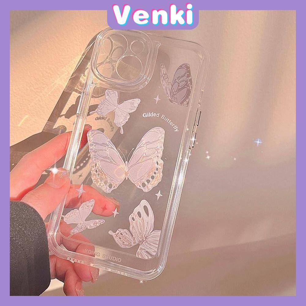 iPhone Case Clear Case Soft Thick TPU Shockproof Super Transparent Protection Camera Plating Button Luxury Butterfly For iPhone 13 Pro Max iPhone 12 Pro Max iPhone 11 iPhone 7 Plus