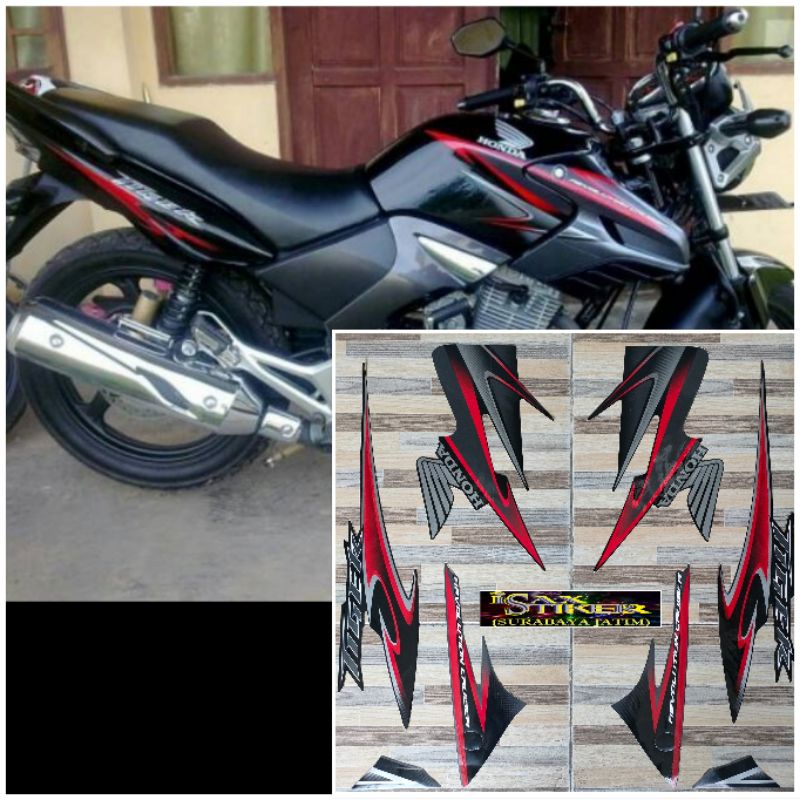 striping original Honda Tiger Revo merah hitam tahun 2012 2013