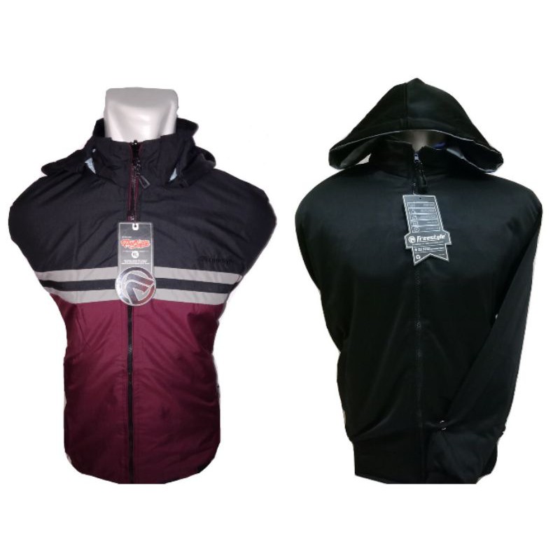 Jual Jaket Freestyle Bolak Balik Original Warna Maroon Kombimasi Hitam ...