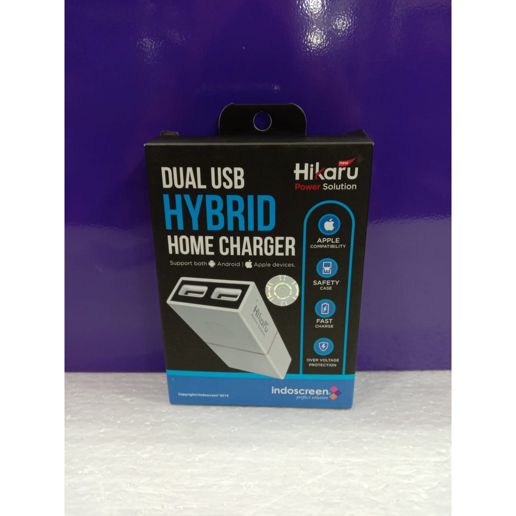 BATOK CHARGER HIKARU DUAL USB HYBRID 3.1A