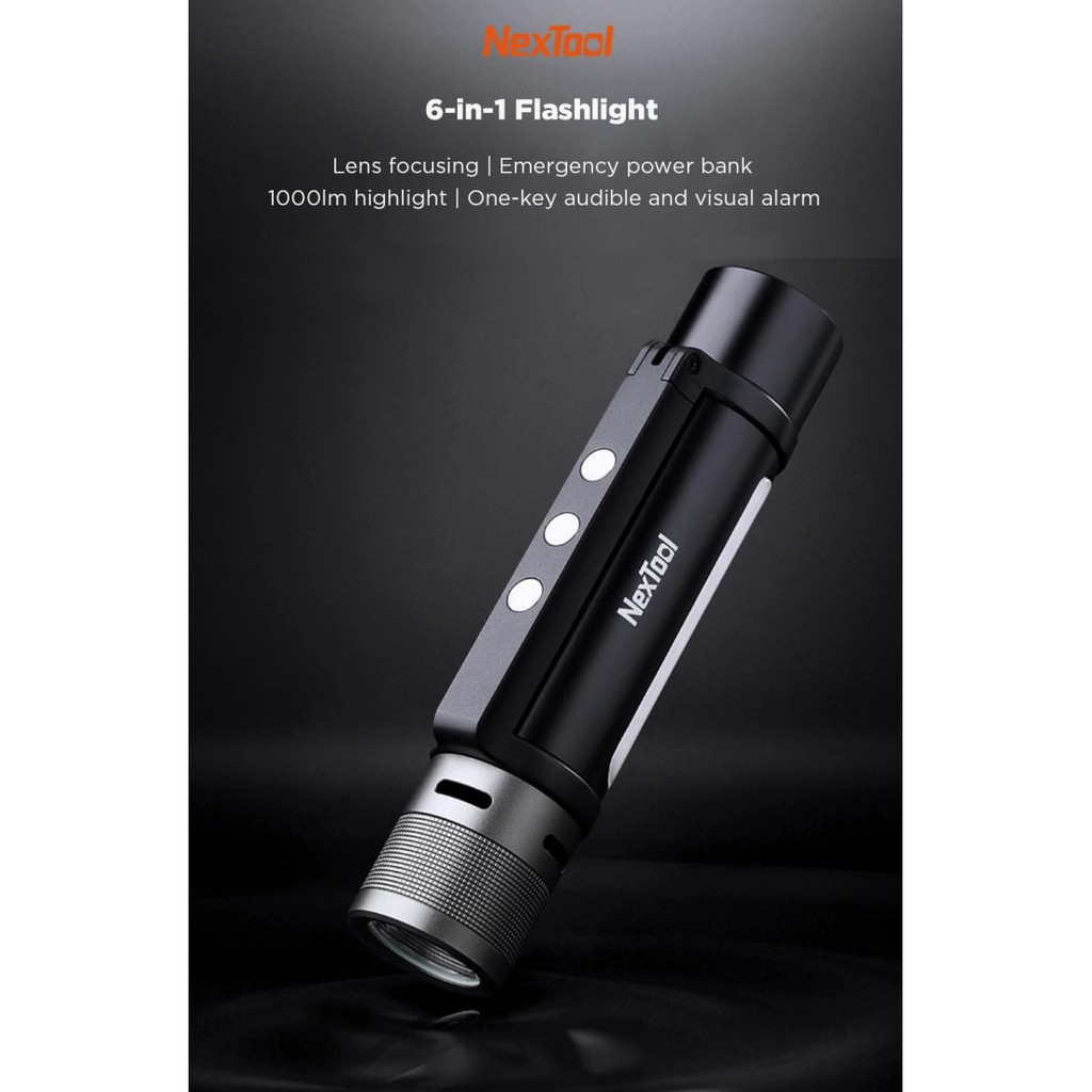 XIAOMI NEXTOOL 6 in 1 Rechargeable Flashlight 1000 Lumens - NE20030