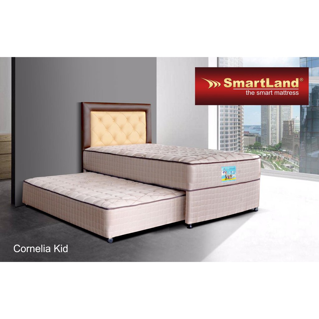 Tempat Tidur Anak Bed Dorong Cornelia Kids Polos Coklat Smartland by Modis Springbed