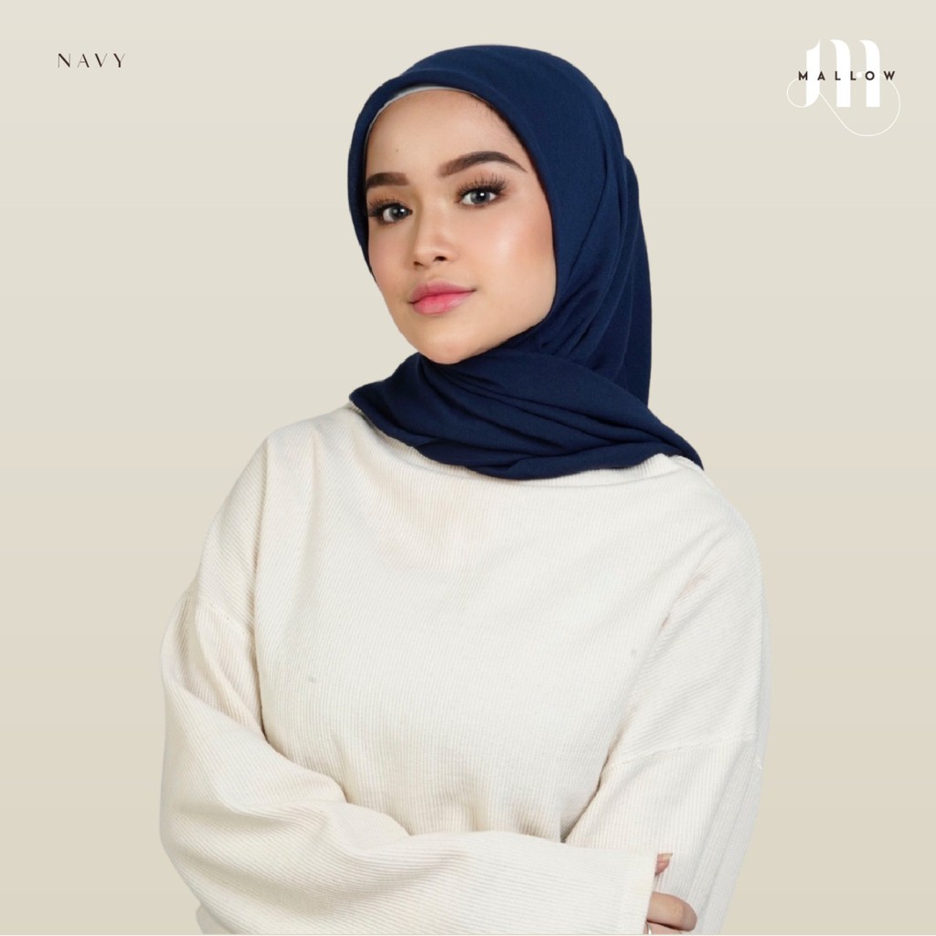 Basic Voal Hijab Segiempat Premium Voal by Mallow Hijab-Navy